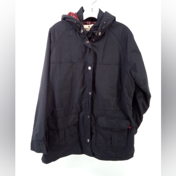 Woolrich Wool Nylon Black Jacket  Hood Women's Large - Picture 1 of 12